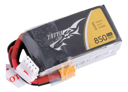 Batería Lipo Tattu Xt60 de 11,1 V, 850 mAh, 75 V, para Drone Racer Aero