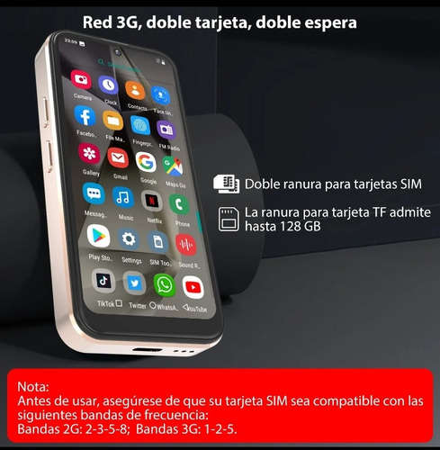 Mini Smartphones24 | Dual Sim | Color Negro | 4g Básico Negro