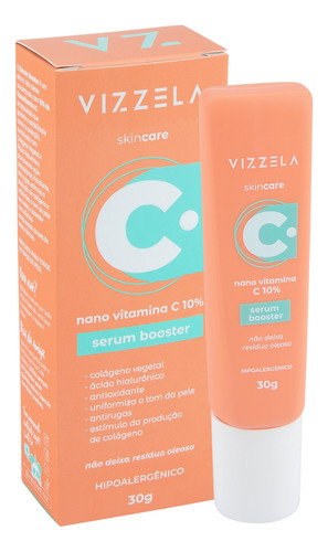 Sérum Vitamina C10 Booster Vizzela 30g Facial Skin Care Momento De Aplicação Dia/noite Tipo De Pele Os Tipos