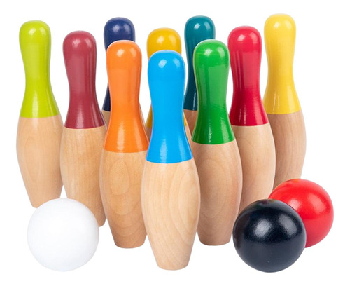 Juego De Bolos De Madera, Juguetes De Bolos, Juego Familiar,