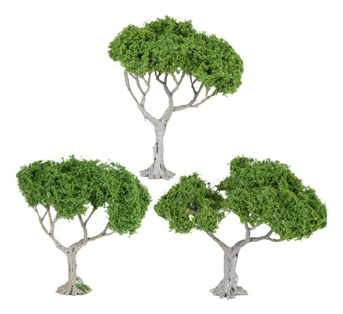 3 Árboles En Miniatura Con Diseño De Árbol De Hoja Ancha