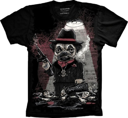 Camiseta Plus Size Cachorro - Gangster - Dog - Animais