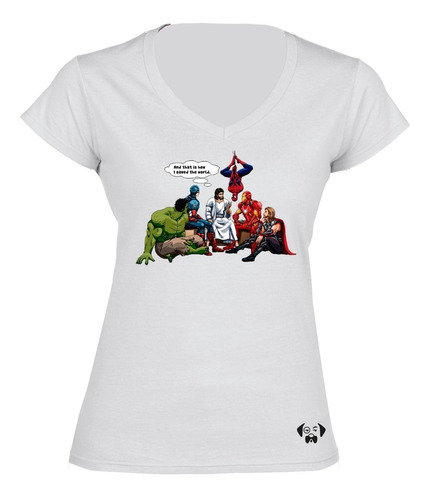 Sarcasmo-playera Blanca Jesus Y Super Heroes, Impresión Dtg
