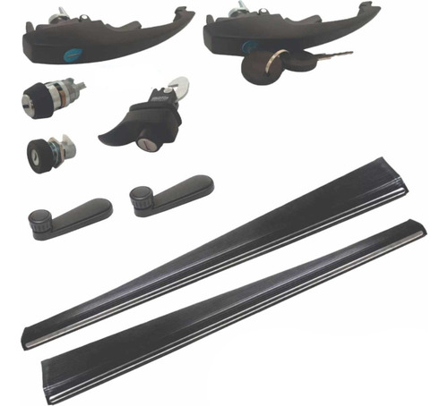 Kit Chapas Manijas Estribos Negras Vw Sedan 1.5 67-73 Vocho