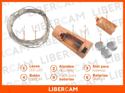 Imagen 8 de 10 de Guirnalda Alambre Corcho Botella Luz Luces Led Decoracion