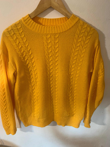 Sweater Con Trenzas Talle S Amarillo