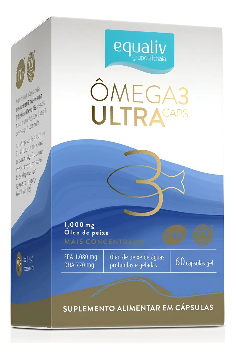 Omega 3 1000 Mg Ultra Epa 1080 Dha 720 60 Caps Gel Equaliv Sem Sabor
