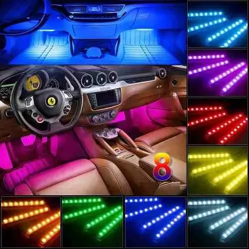 Tiras Led Rgb Interior Auto Multicolor 12v Ritmica