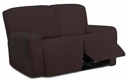 Funda Elastica Microfibra Sofa Reclinable 2 Cuerpo Chocolate