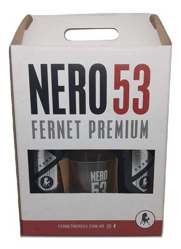 Fernet Nero 53 Clásico  Con Estuche De 2 Botellas + 1 Vaso