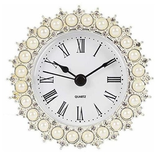 Nikky Home Reloj De Mesa Pequeño Con Perlas De Imitacion C