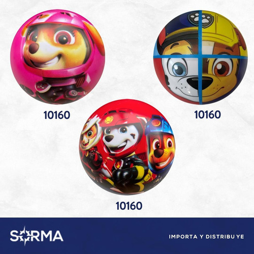 Imagen 5 de 8 de Pelota Goma Paw Patrol Licencia Oficial