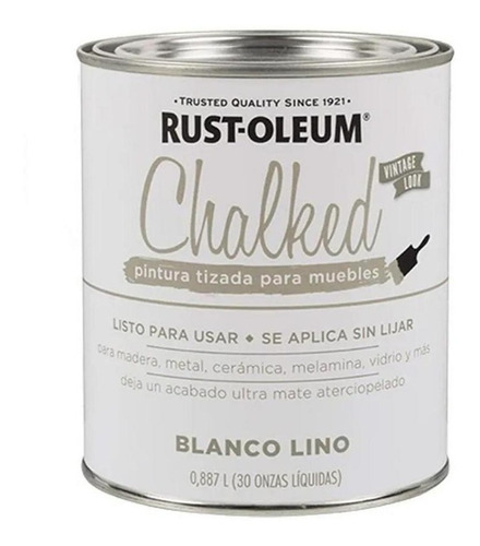 Pintura Esmalte Rust-oleum 0.9 Lt. Chalk Blanco Lino Tizada