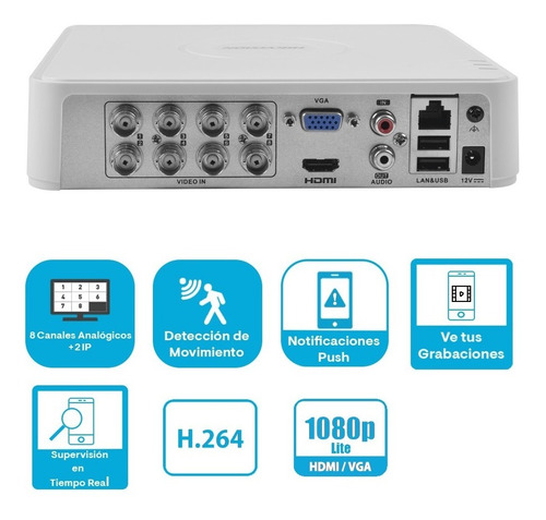Imagen 3 de 6 de Kit Cctv Dvr 8 Canales 4 Cámaras Hd 720p Hik 500gb Balun Utp