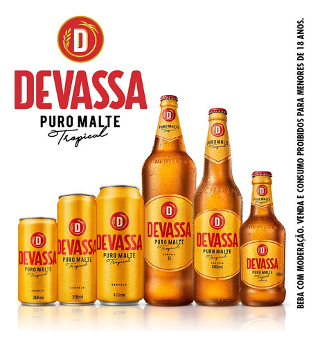 Cerveja Puro Malte Tropical Lager Lata 350ml 12un Devassa