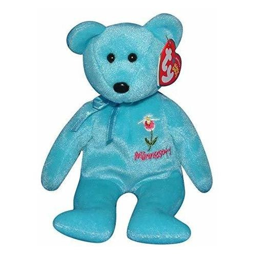 1 X Beanie Baby - Minnesota Lady's Slipper The Bear 95smn