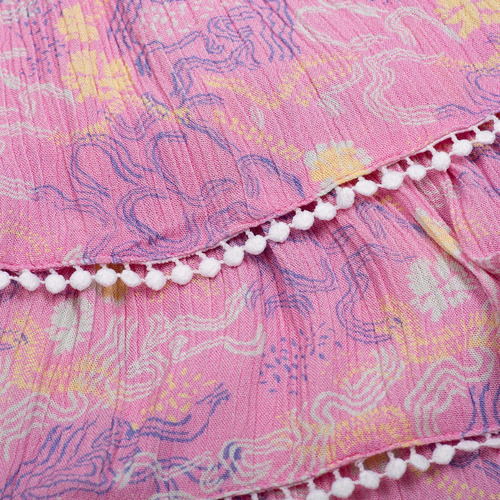 Vestido Bebé Niña Algodón Flores Verano Rosa