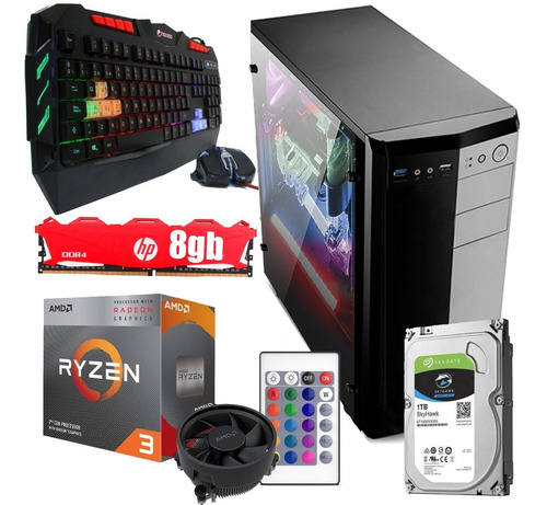 Imagen 1 de 8 de Pc Gamer Ryzen 3 3200g 8gb Ram 1tb Hdd Placa Video Vega 8 Rx