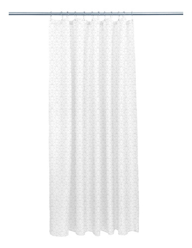 Cortina Para Baño De Poliéster Sparkle Bath Styles Color Blanco Rayas