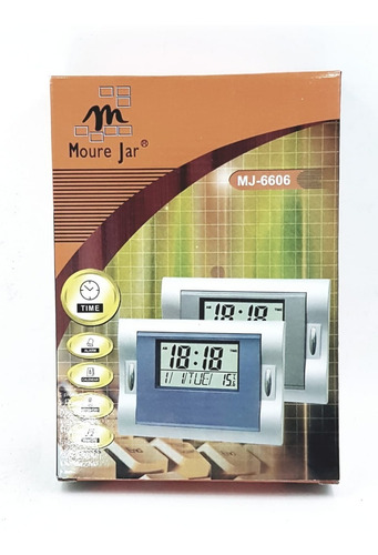 Relógio Digital De Parede E Mesa Marca Hora Temperatura + Alarme Funciona C 2 Pilhas, Possui Suporte Para Parede