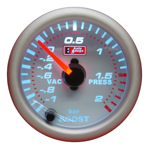 Reloj Presión De Turbo Bar Fondo Blanco 7 Colores Autogauge