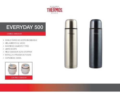 Imagen 7 de 10 de Termo Acero Inoxidable Thermos 500ml Everyday Pico Matero