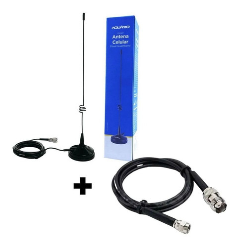 Antena Celular Movel Aquário 7dbi Cm-907 + Adapt Rs 395