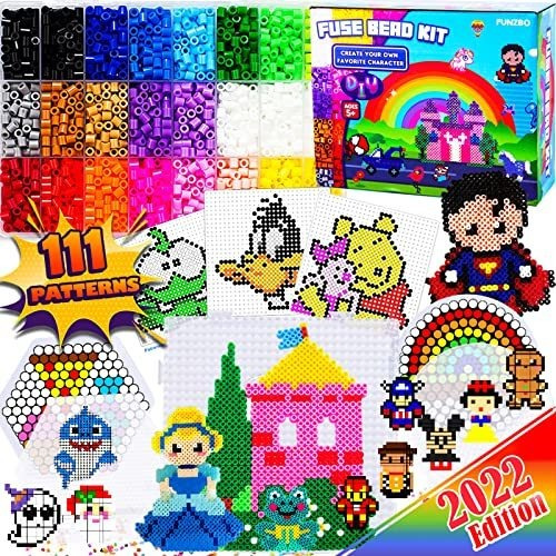 Kit De Manualidades Funzbo Fuse Beads, 111 Patrones Melty Fu
