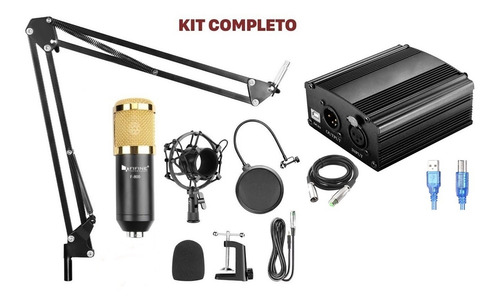Imagen 6 de 10 de Microfono Condenser Kit Fifine Brazo Phantom 48 Filtro Araña