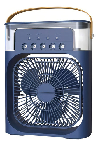 Ventilador De Mesa Genérica Mini Ventilador Portátil Climatizador Umidificador Com Luz Led Usb Con 1 Palas De Plástico Color Azul Oscuro Estructura Color Azul Oscuro,