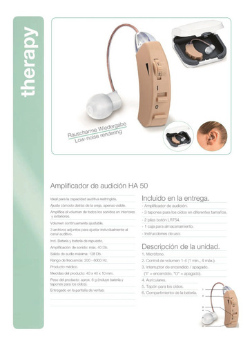Audífono Problemas Auditivos Amplificador Sonido Ha50 Beurer