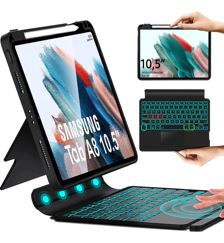 Funda Con Teclado Táctil Desmontable Para Galaxy Tab A8 10.5