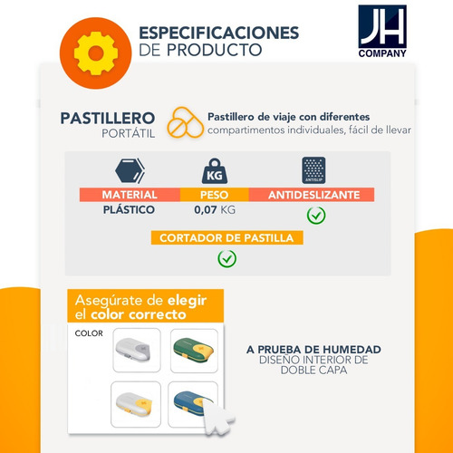 Imagen 7 de 7 de Pastillero Portatil Cortador De Pastillas Divisiones 10157