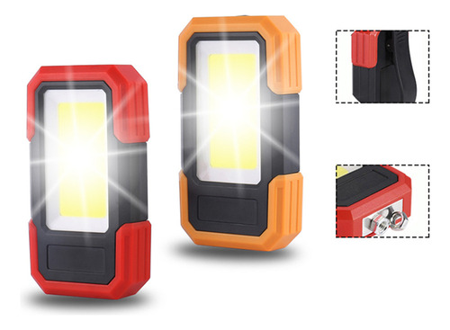 Ll Base Led Y Clip Cob Work Pack, Funcionan Con Pilas