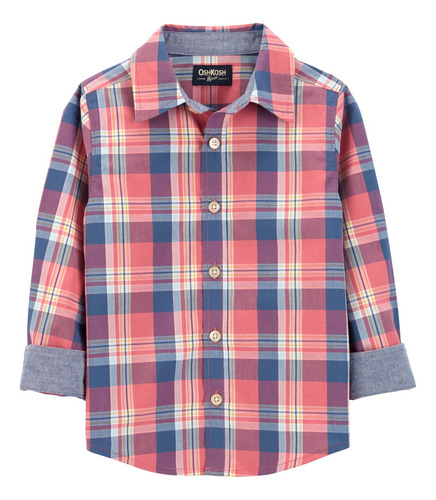 Camisa De Algodón Diseño A Cuadros Oshkosh 2p539210