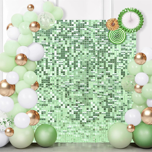 Pack 25 Paneles Soporte Base Pared + Lentejuela Shimmer Wall Verde Claro Metalizado Base Soporte X25 / Shimmer Wall