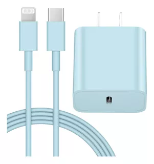 Cargador Rápido 20w Pd Usb C iPhone 14 13 12 + Cable Carga