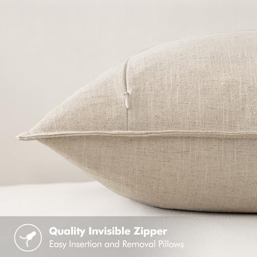 Funda De Almohada De Lino Decorativa Miulee De 18x18 Pulgada
