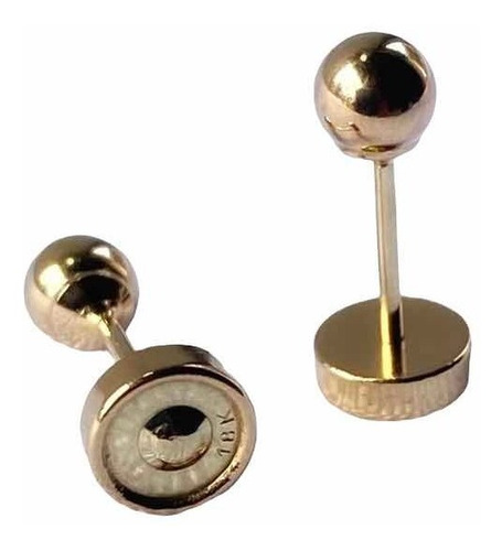 Abridoras Caravanas Oro18k Macizo Y Sellada Bolita 3,5mm