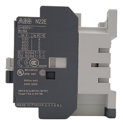 1sbh141001r7522 Contactor Auxilar N22e 220v Abb