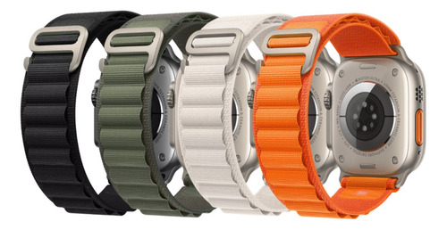 Correa Para Apple Watch Nylon Alpine Loop Todas Las Series Color Naranja