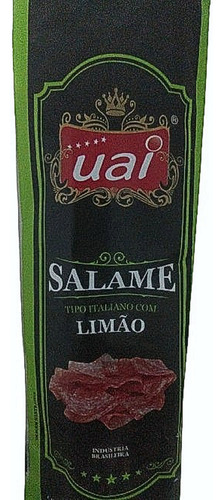 Salame Tipo Italiano Peça Inteira 200g de suíno UAI com couro inteiro sem glúten em saco 200 g