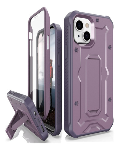 Funda Caseborne P/iPhone 13 2021 6.1inch/con Soporte/purpura