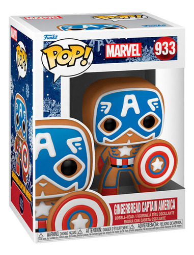 Funko Pop Marvel Holiday - Pan de jengibre Capitán América 933
