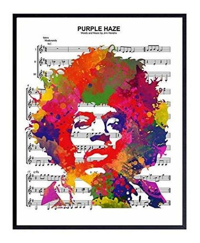 Póster De Jimi Hendrix 8 X 10, Arte De Pared, Decoración D