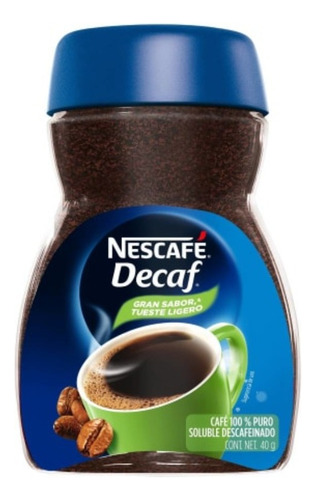 4 Pzas Café Soluble Nescafé Decaf Descafeinado 40 G