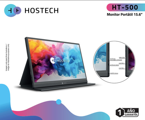 Monitor Portátil 15.6'' Fhd Hostech Soporte/ Funda Ajustable