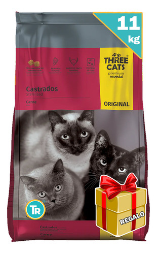 Three Cats Gatos Familia Original 10 Kg + Obsequio Y Envío