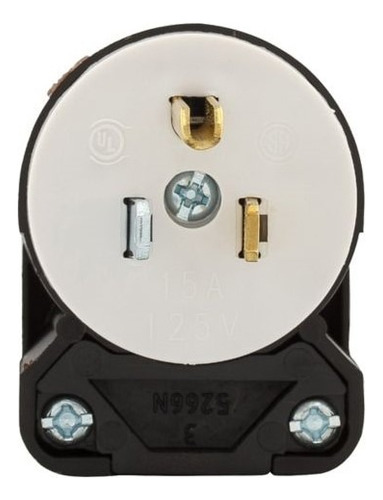 2 Clavijas 2pt+tierra, Angular 8 Posiciones, 15a 125v Eaton