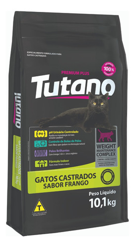 Ração Tutano Gatos Castrados Frango Saco 10,1kg
